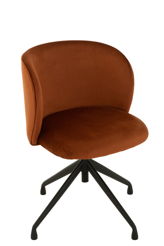 CHAIR TURN/UP/DOWN VELVET DARK ORANGE