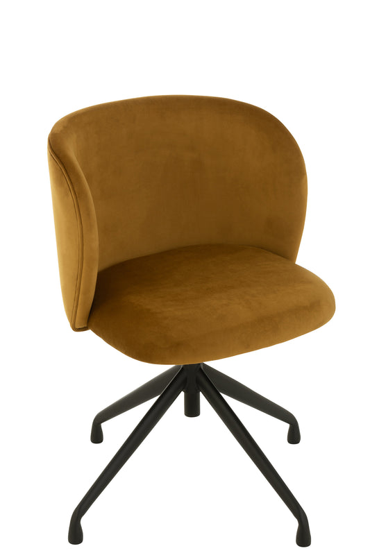 CHAIR TURN/UP/DOWN VELVET OCHRE