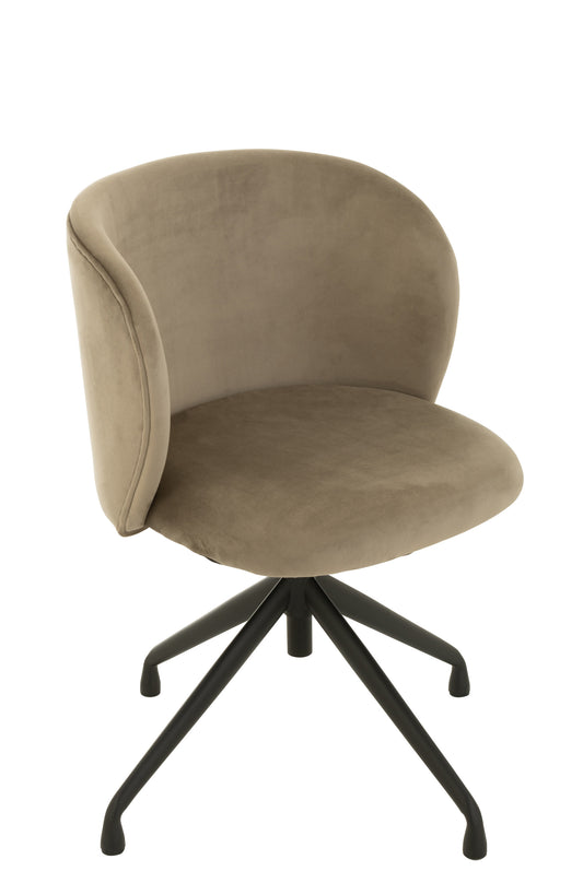 CHAIR TURN/UP/DOWN VELVET DARK GREY