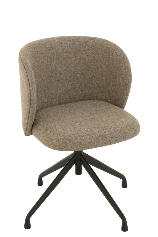 CHAIR TURN/UP/DOWN LINEN DARK BROWN/BEIGE