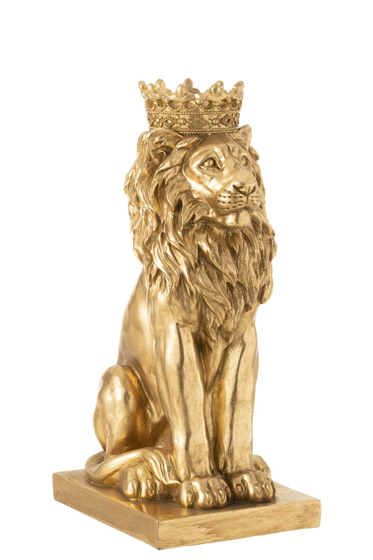 LION SITTING POLY GOLD