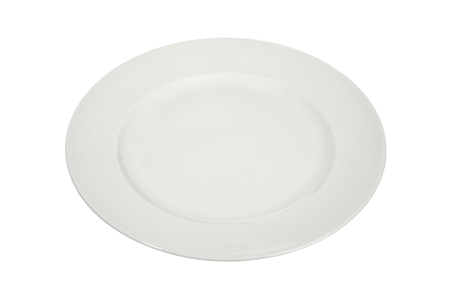 PLATE STRIPE PORCELAIN WHITE 20X20X2CM