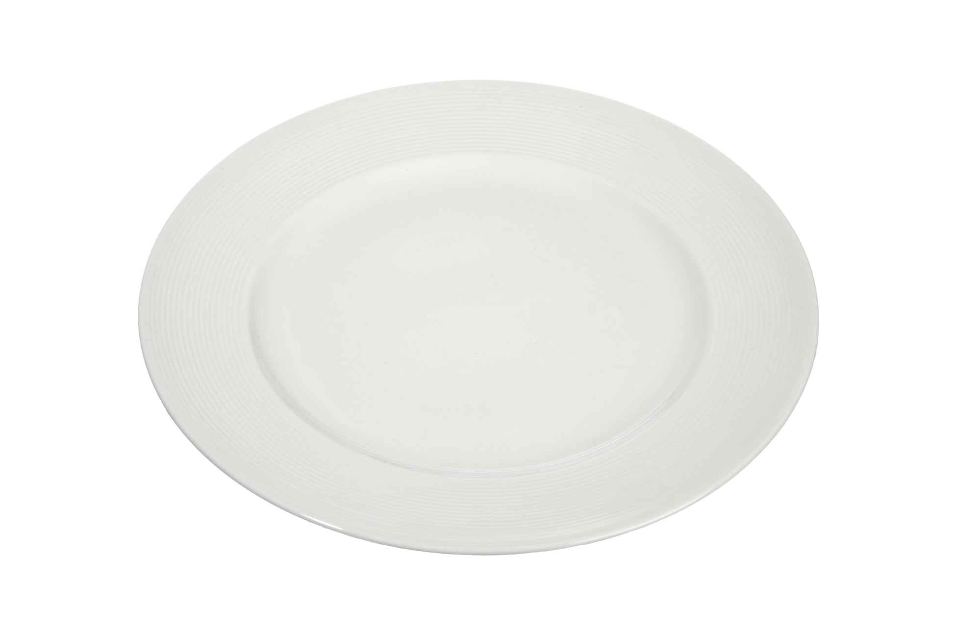 PLATE STRIPE PORCELAIN WHITE 20X20X2CM