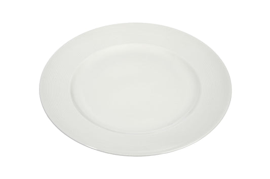 PLATE STRIPE PORCELAIN WHITE 20X20X2CM