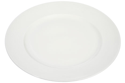 PLATE STRIPE PORCELAIN WHITE 28X28X3CM