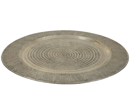 PLATTER ROUND ALUMINIUM GREY