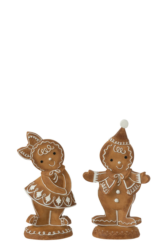 GINGERBREAD BOY + GIRL RESIN ASSORTMENT OF 2