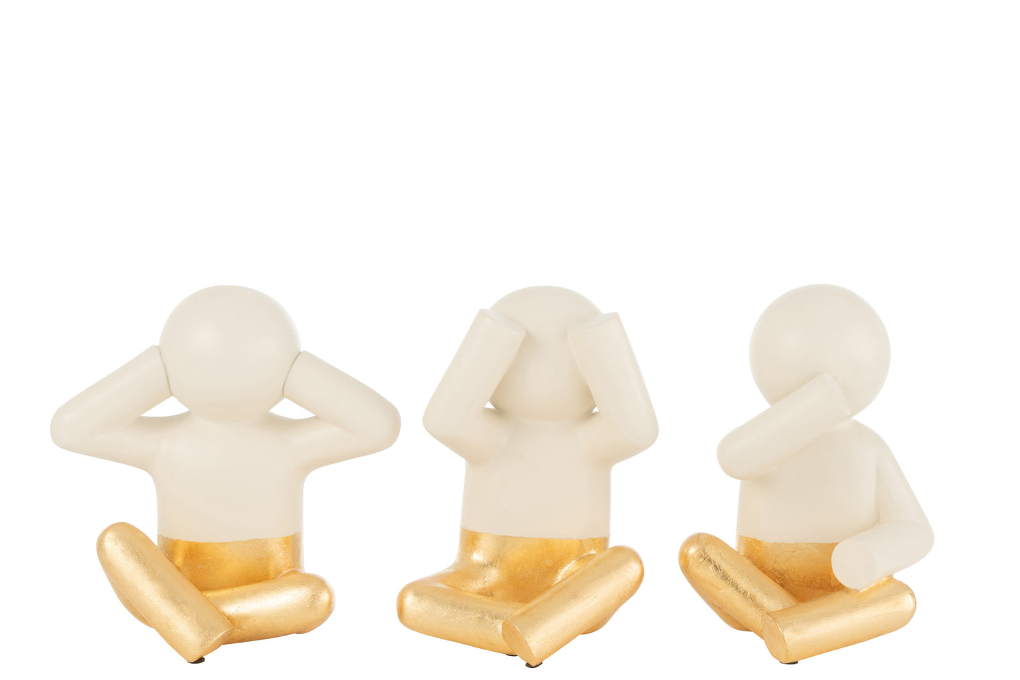 P'TIT MAURICE SEE/HEAR/SPEAK RESIN CREAM/GOLD ASSORTMENT OF 3