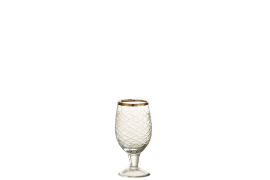 DRINKING GLASS GOLD RIM GLASS TRANSPARENT