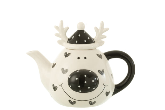 TEAPOT DEER HEART DOLOMITE WHITE/BLACK