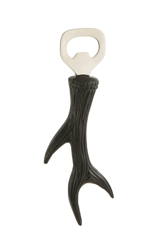 BOTTLE OPENER ANTLERS ALUMINIUM BLACK