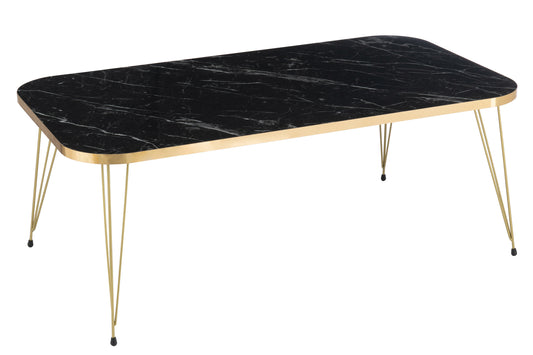 COFFEE TABLE PB/METAL GOLD/BLACK