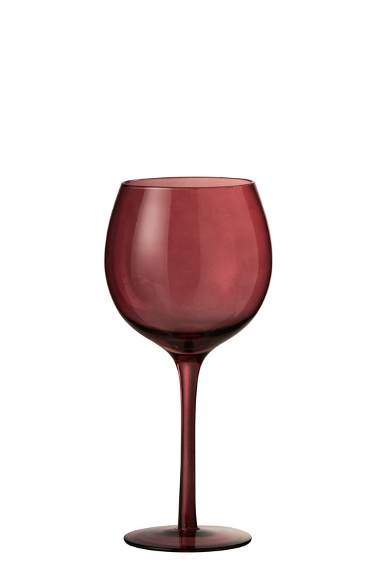 WINE GLASS COLOURED GLASS BURGUNDY