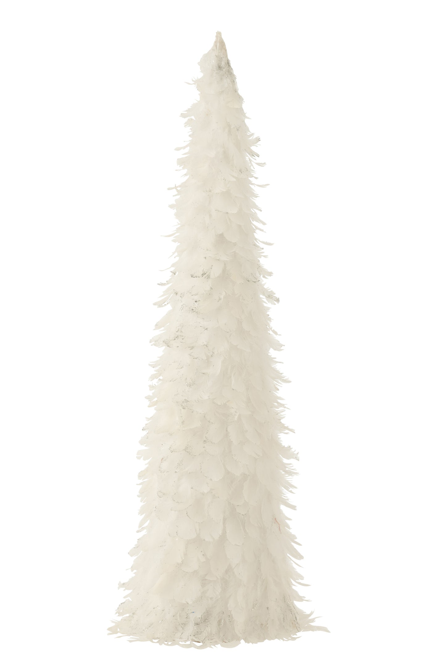 CONE DECO+GLITTERS FEATHERS WHITE