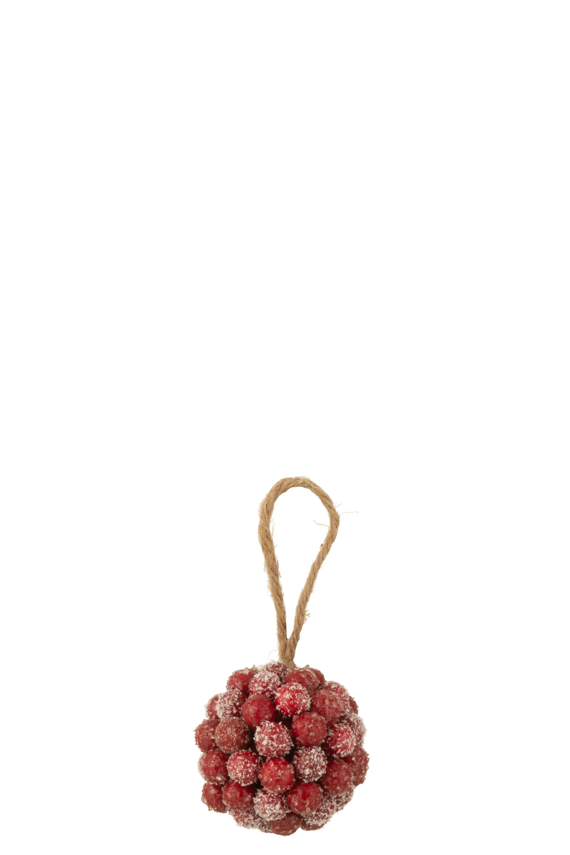 BALL HANGER BERRIES GLITTER PLASTIC RED SMALL