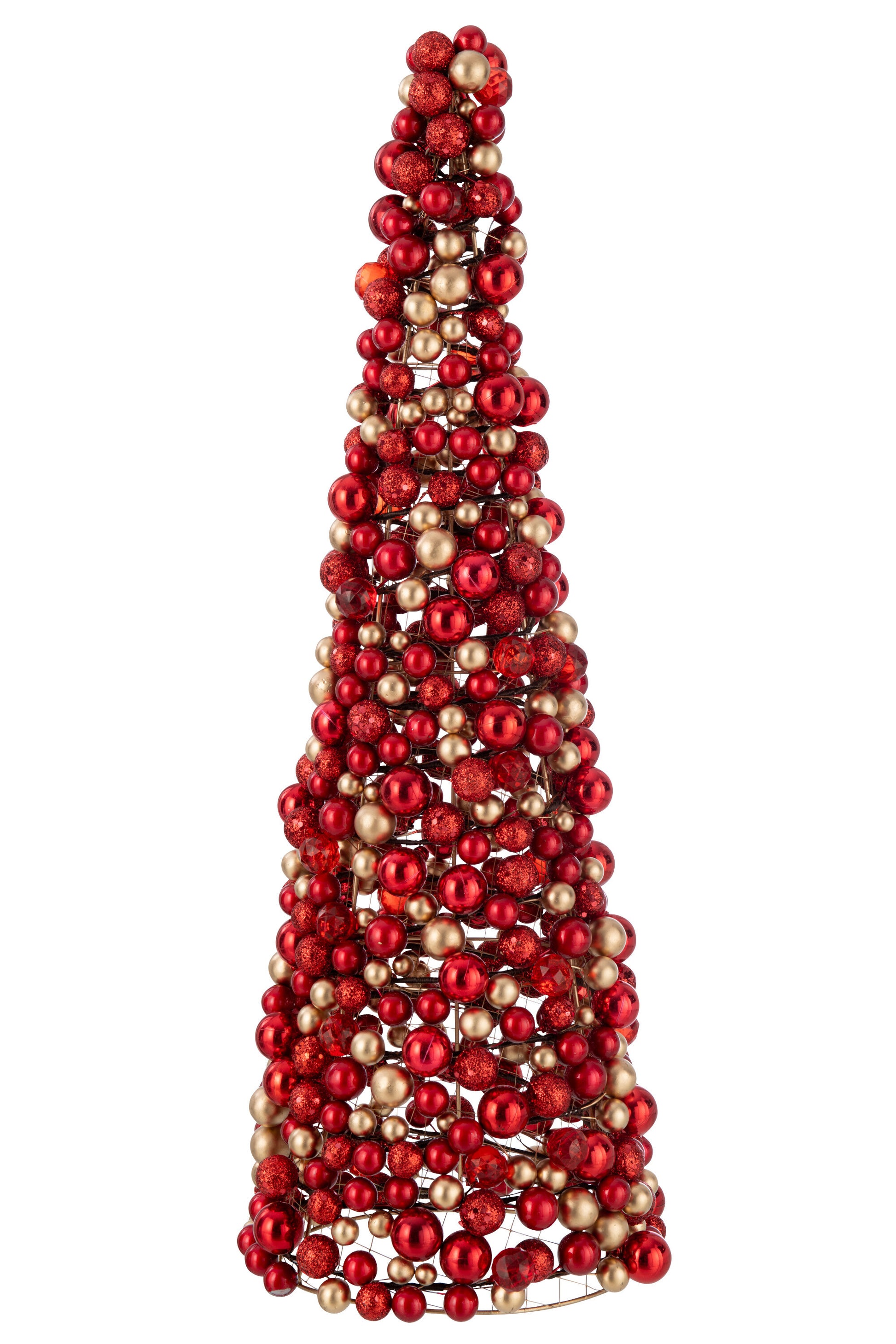 CONE DECO BALLS PLASTIC RED/GOLD LARGE