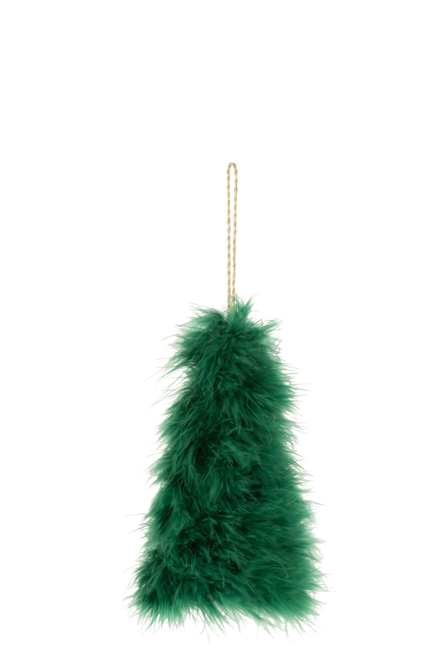 CHRISTMAS TREE HANGER FEATHERS DARK GREEN