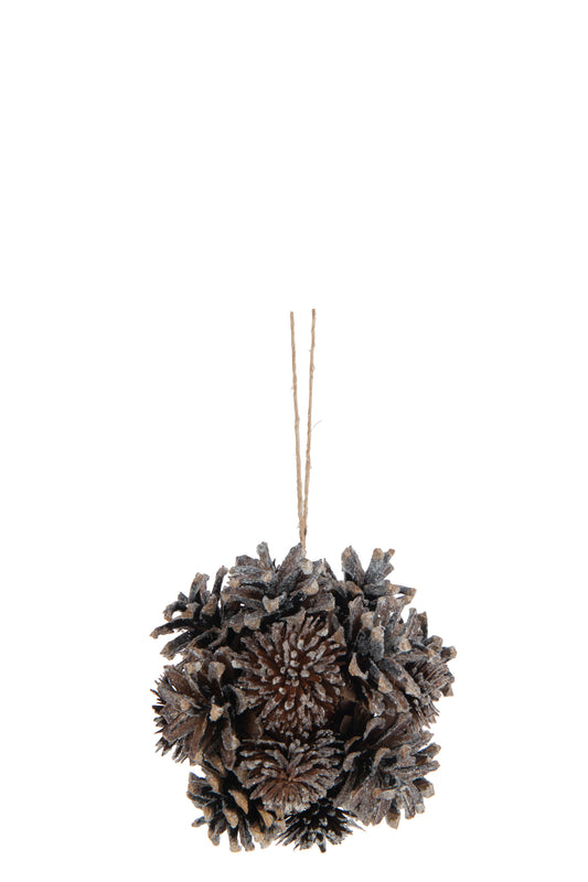 HANGER BALL PINECONES DARK BROWN