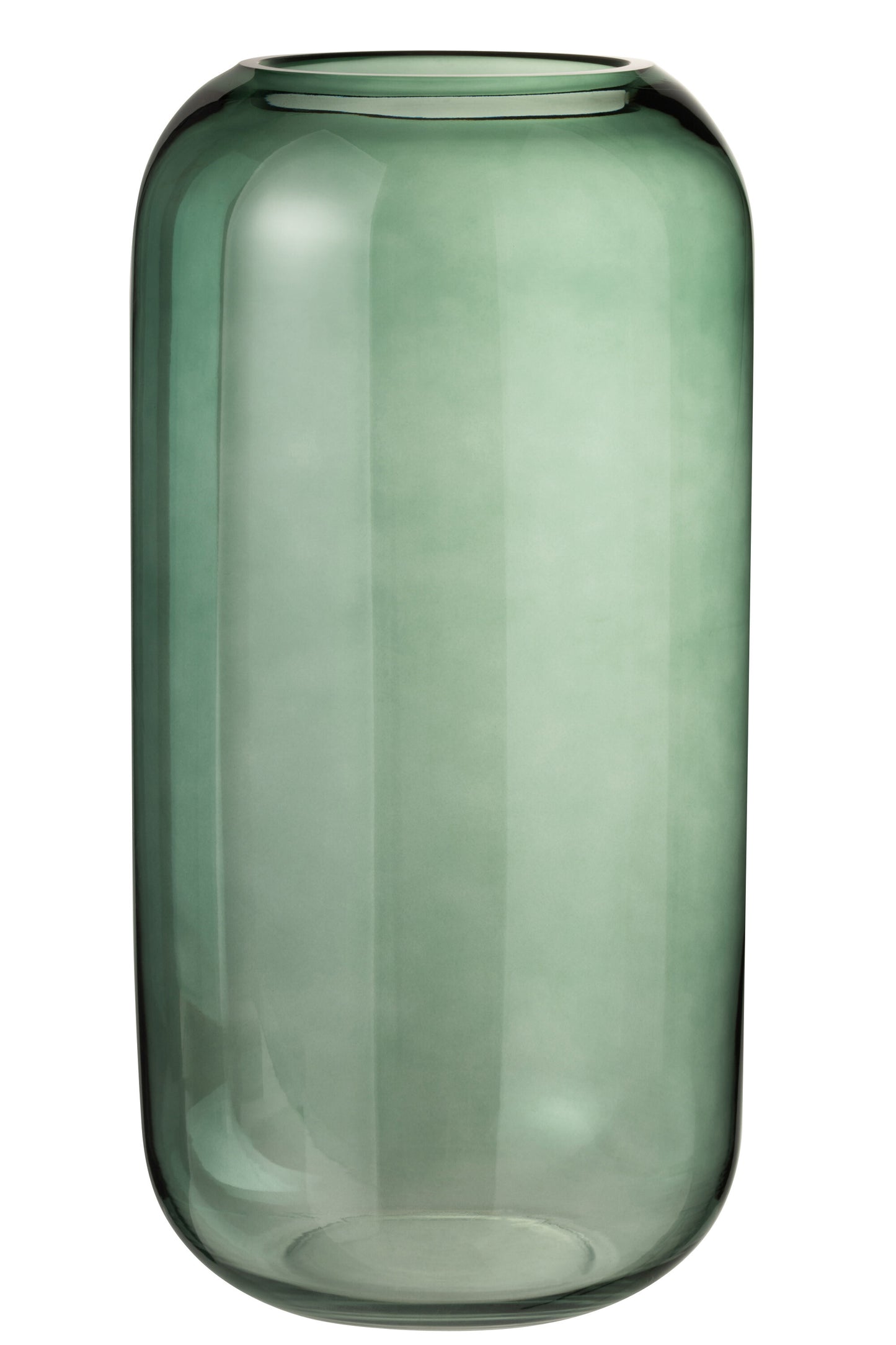 VASE CYLINDER GLASS GREEN LARGE