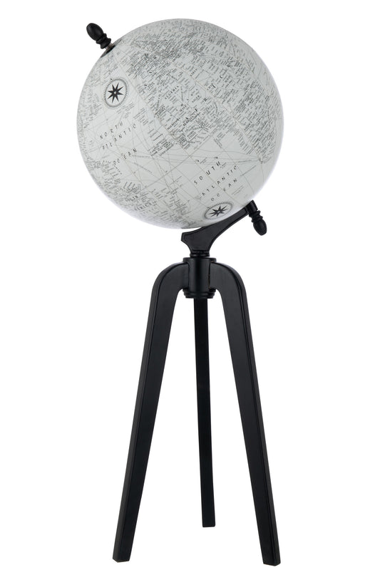 WORLD GLOBE ON FOOT WOOD GREY/BLACK EXTRA LARGE