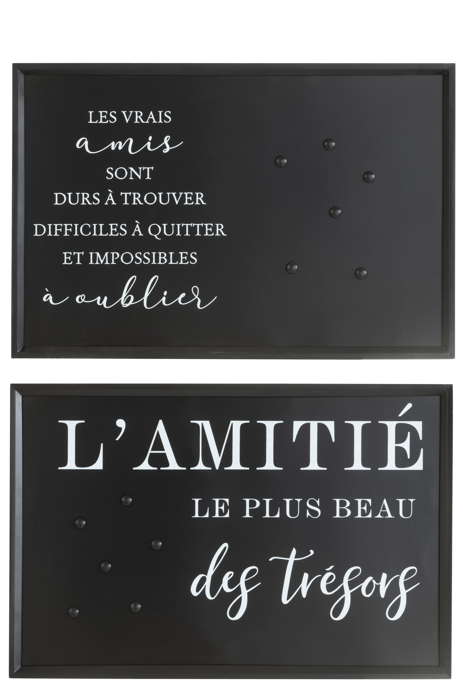 PLACARD FR TEX FRIENDSHIP MAGNET METAL BLACK ASSORTMENT OF 2