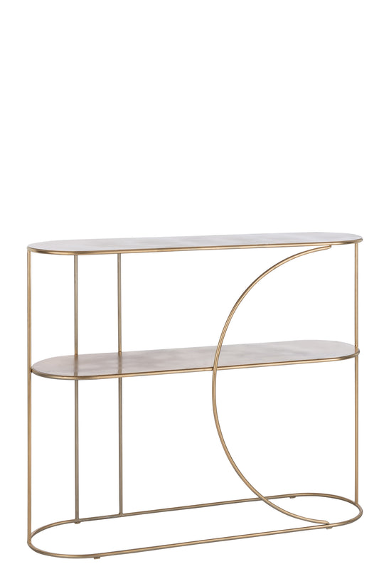 CONSOLE 2 PLANKS+CURVE DECO METAL GOLD