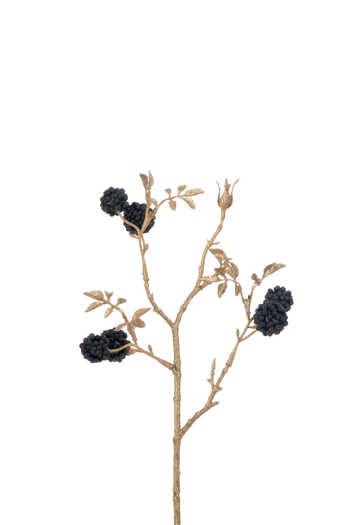 BRANCH MULBERRIES+LEAVES PLASTIC DARK BLUE/GOLD