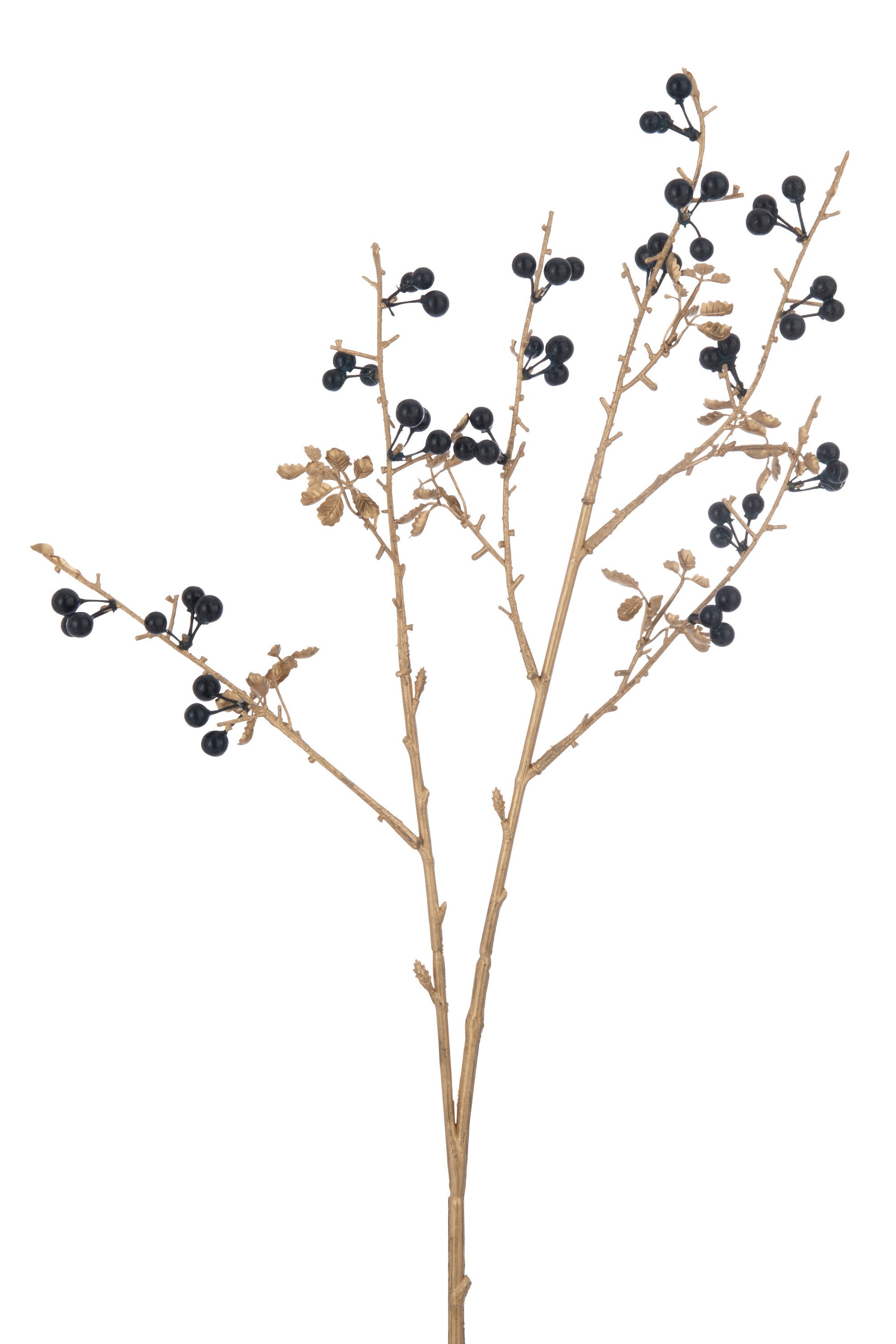 BRANCH BERRIES+LEAVES PLASTIC DARK BLUE/GOLD