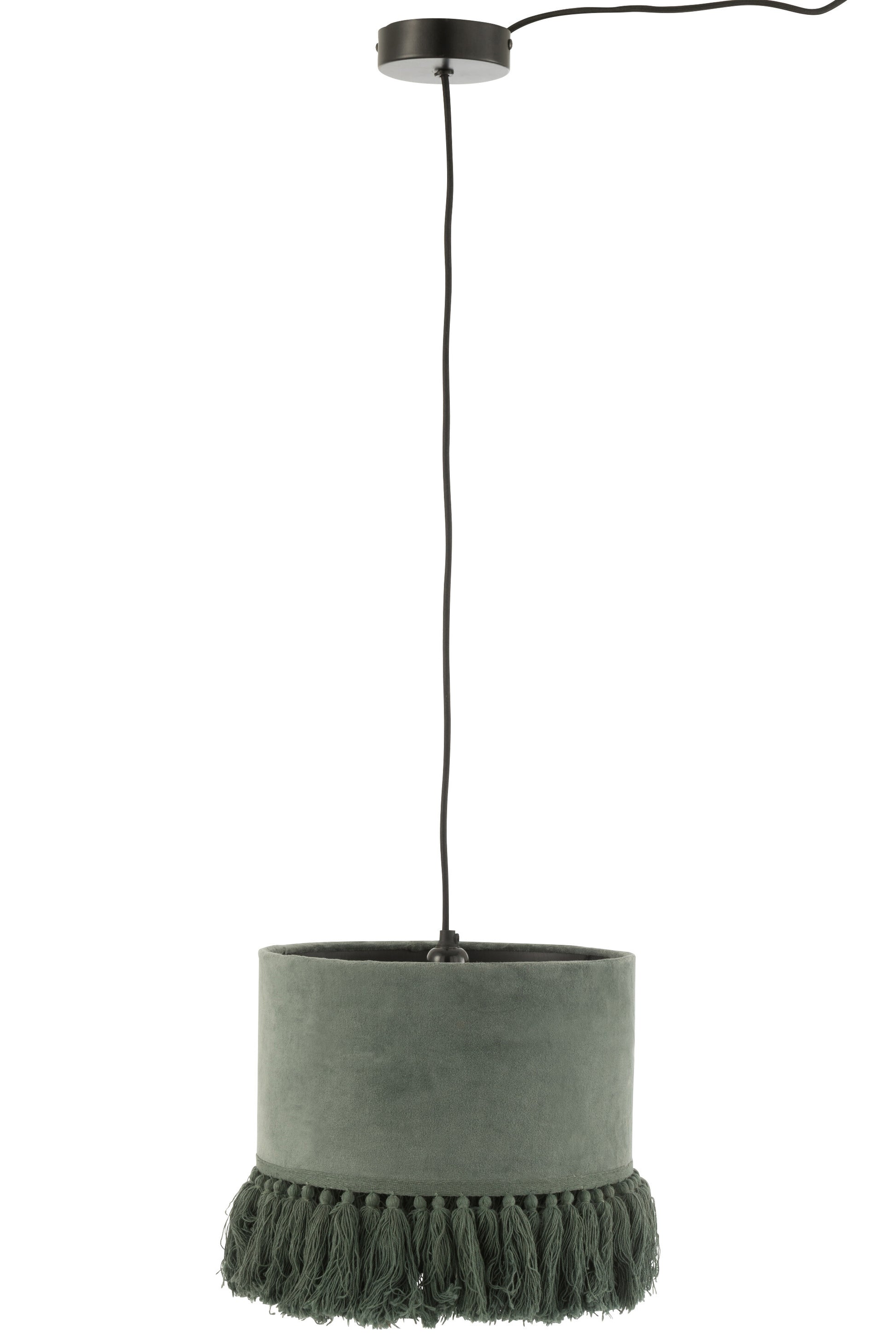 HANGING LAMP EVE VELVET/COTTON GREEN GREY