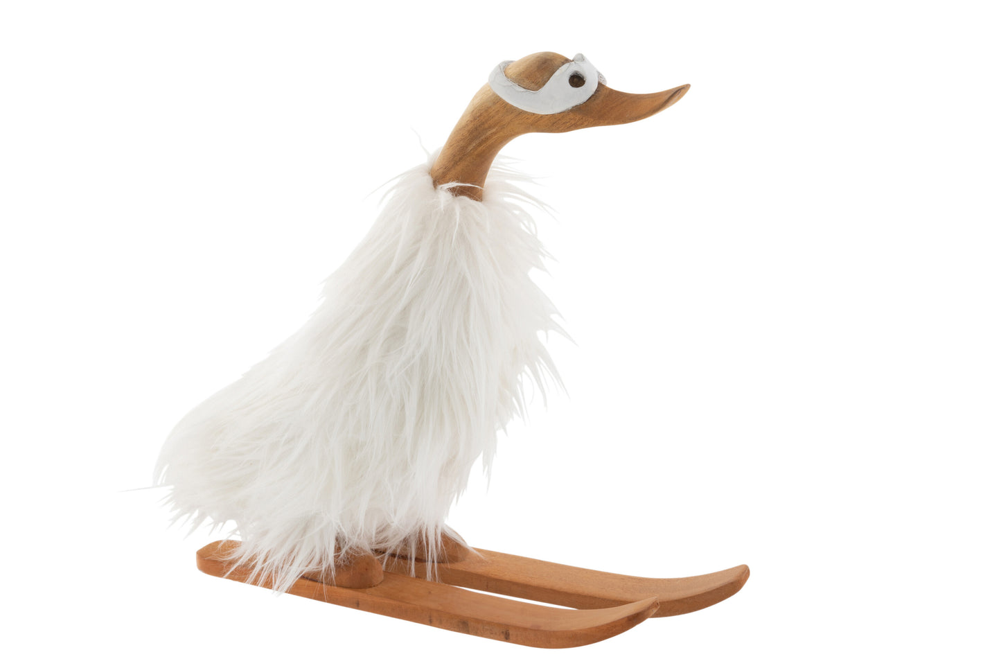 DUCK SKIER FUR WOOD WHITE