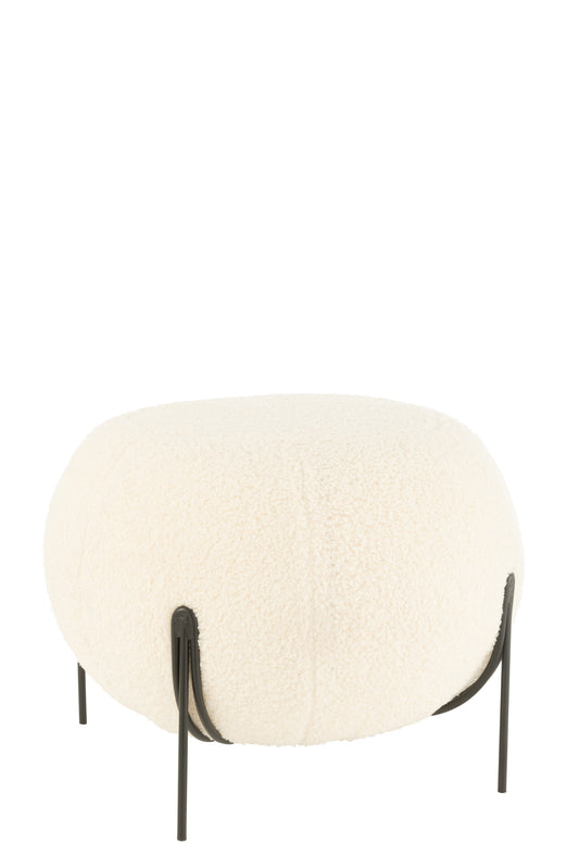 STOOL SPHERE VELVET WHITE