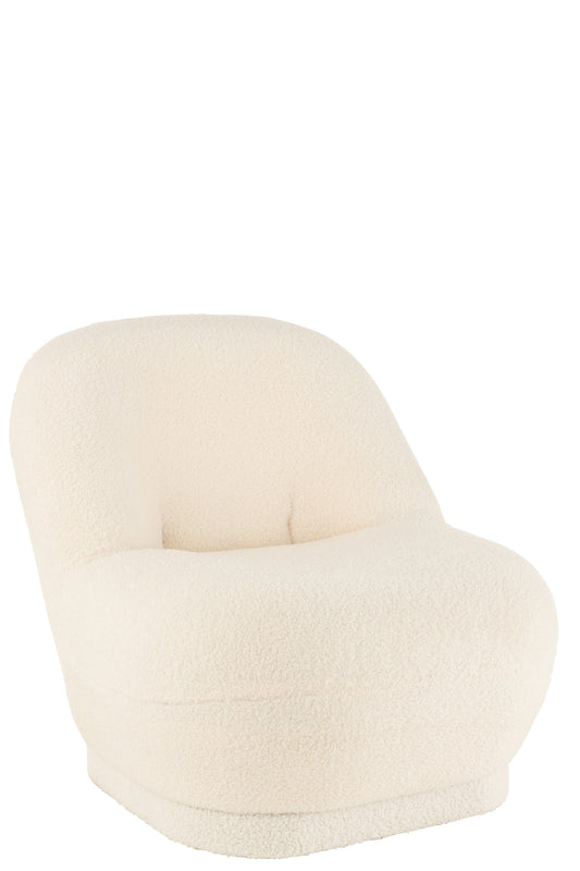 STOOL TEDDY BOUCLÉ WHITE