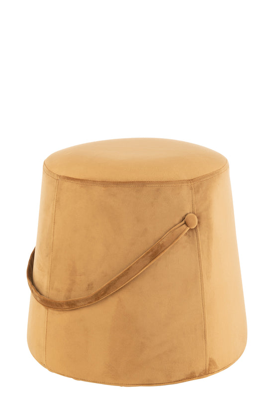 POUF HANDLE VELVET OCHRE