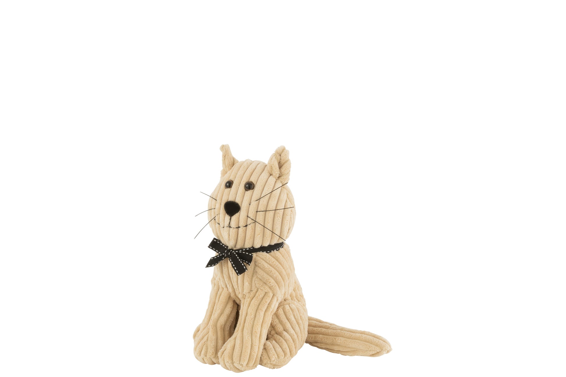 DOORSTOP CAT STRIPE TEXTILE BEIGE