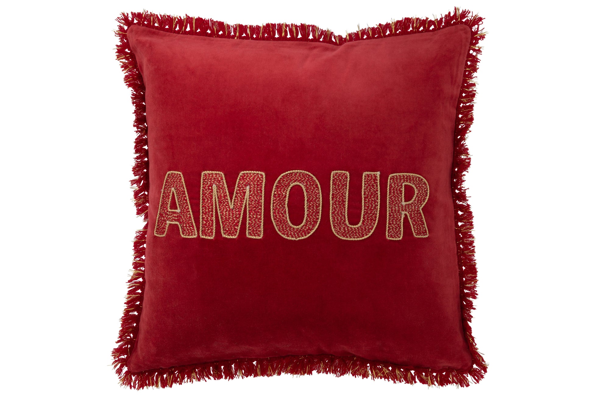 CUSHION AMOUR TEXTILE RED/GOLD