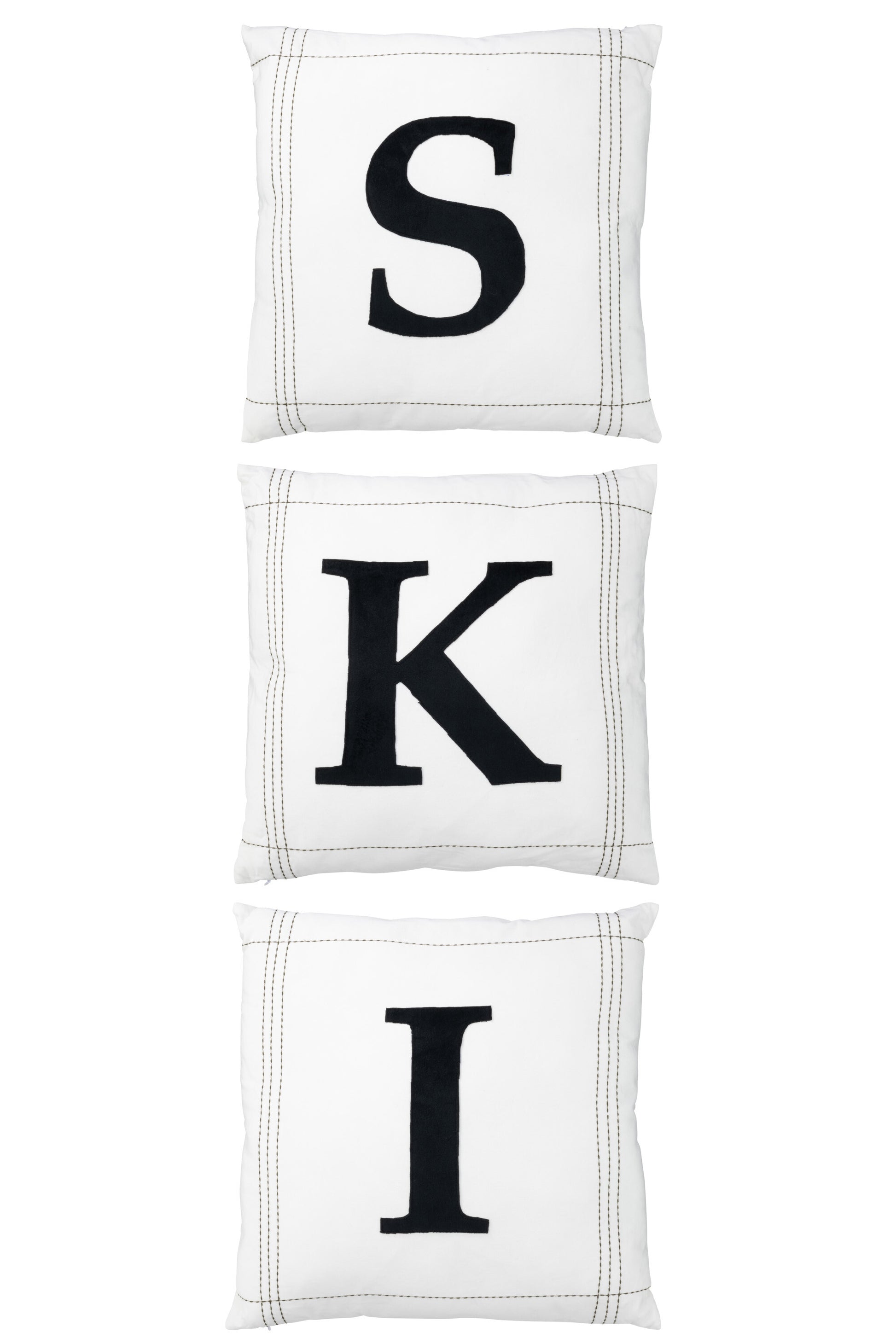 CUSHION S-K-I COTTON WHITE ASS3