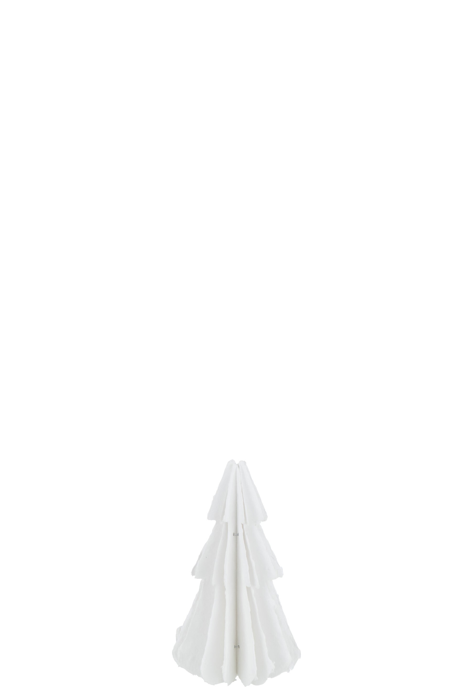 CHRISTMAS TREE COTTON MACHE WHITE SMALL