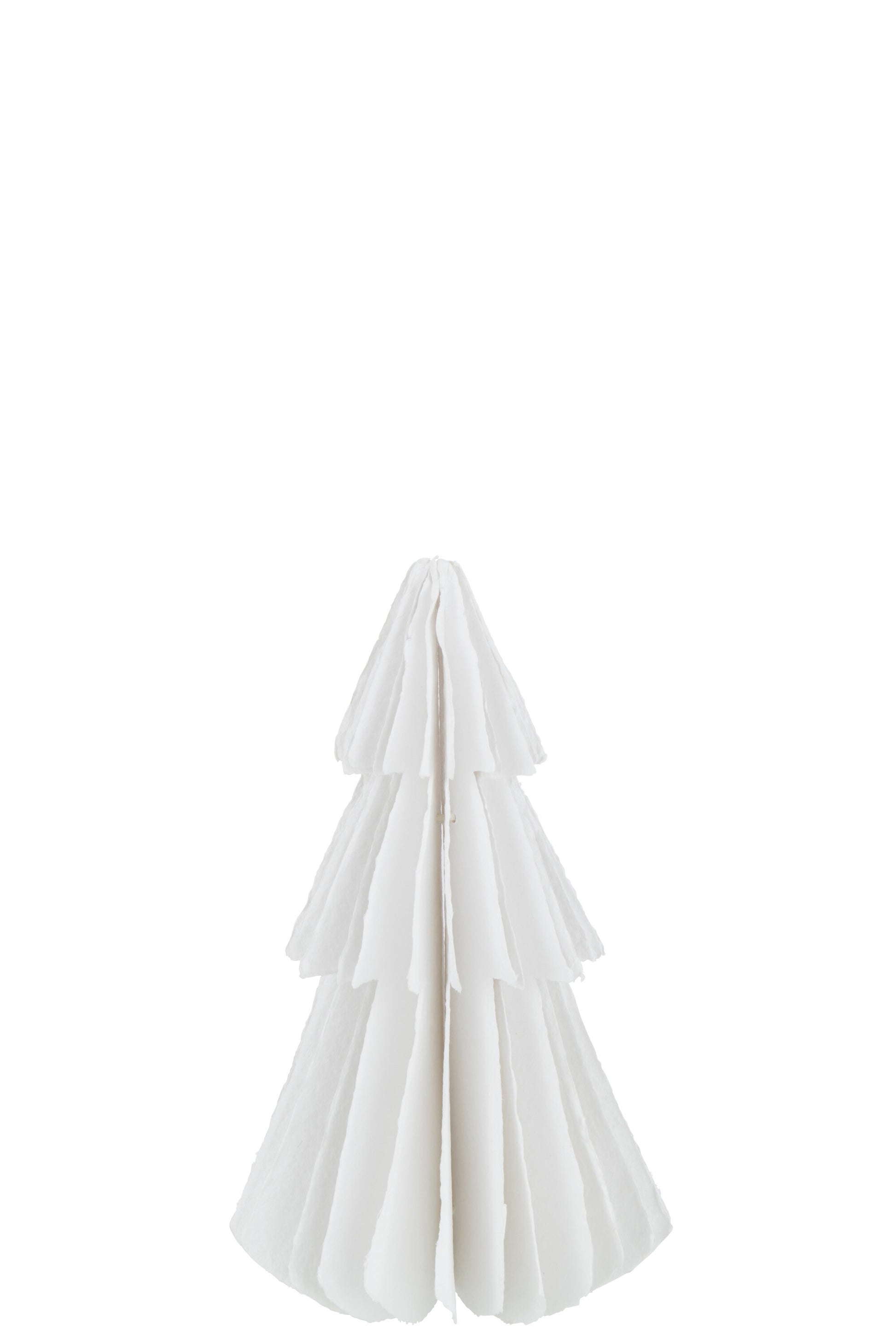 CHRISTMAS TREE COTTON MACHE WHITE MEDIUM