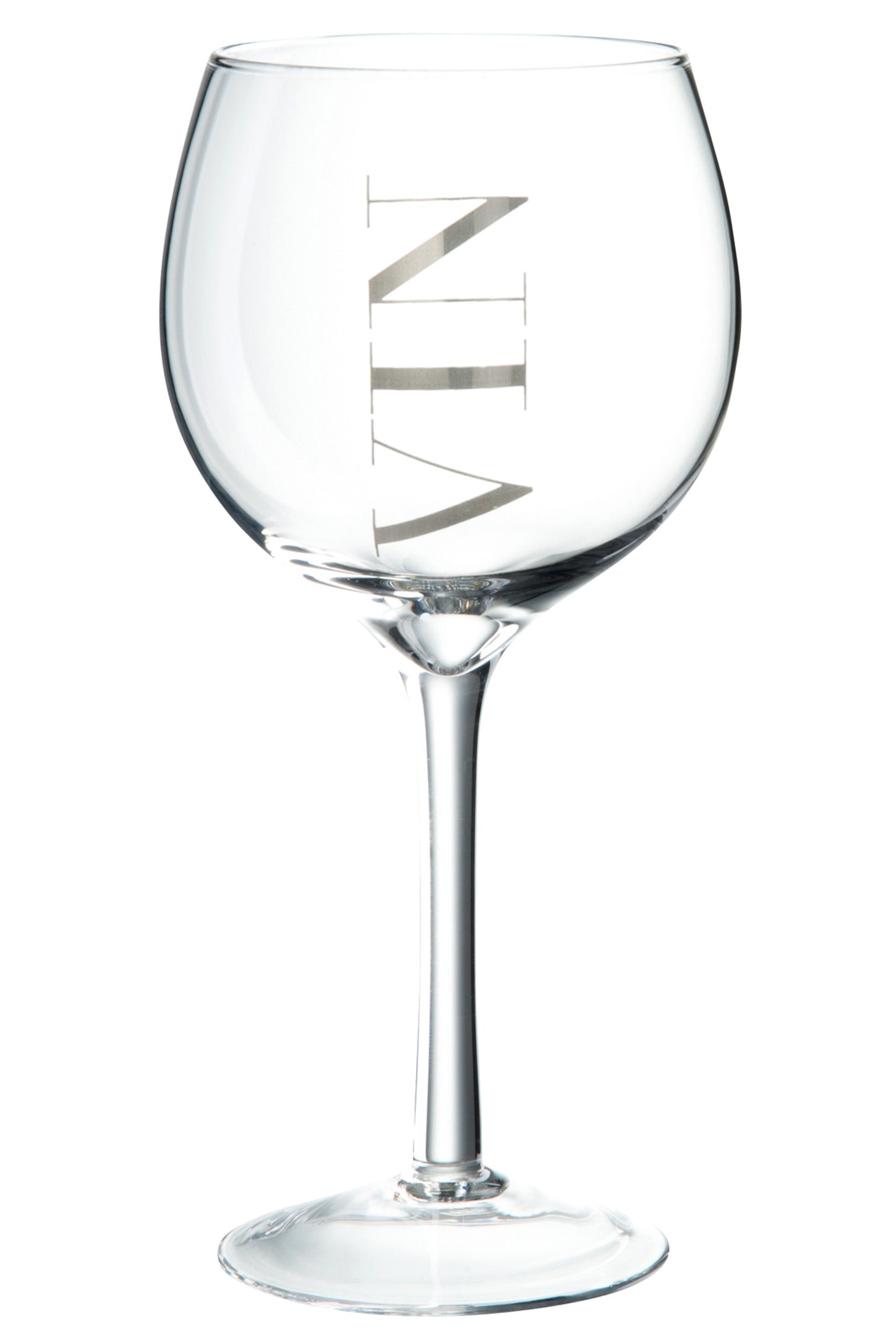 WINE GLASS WHITE TRANSP/SILV