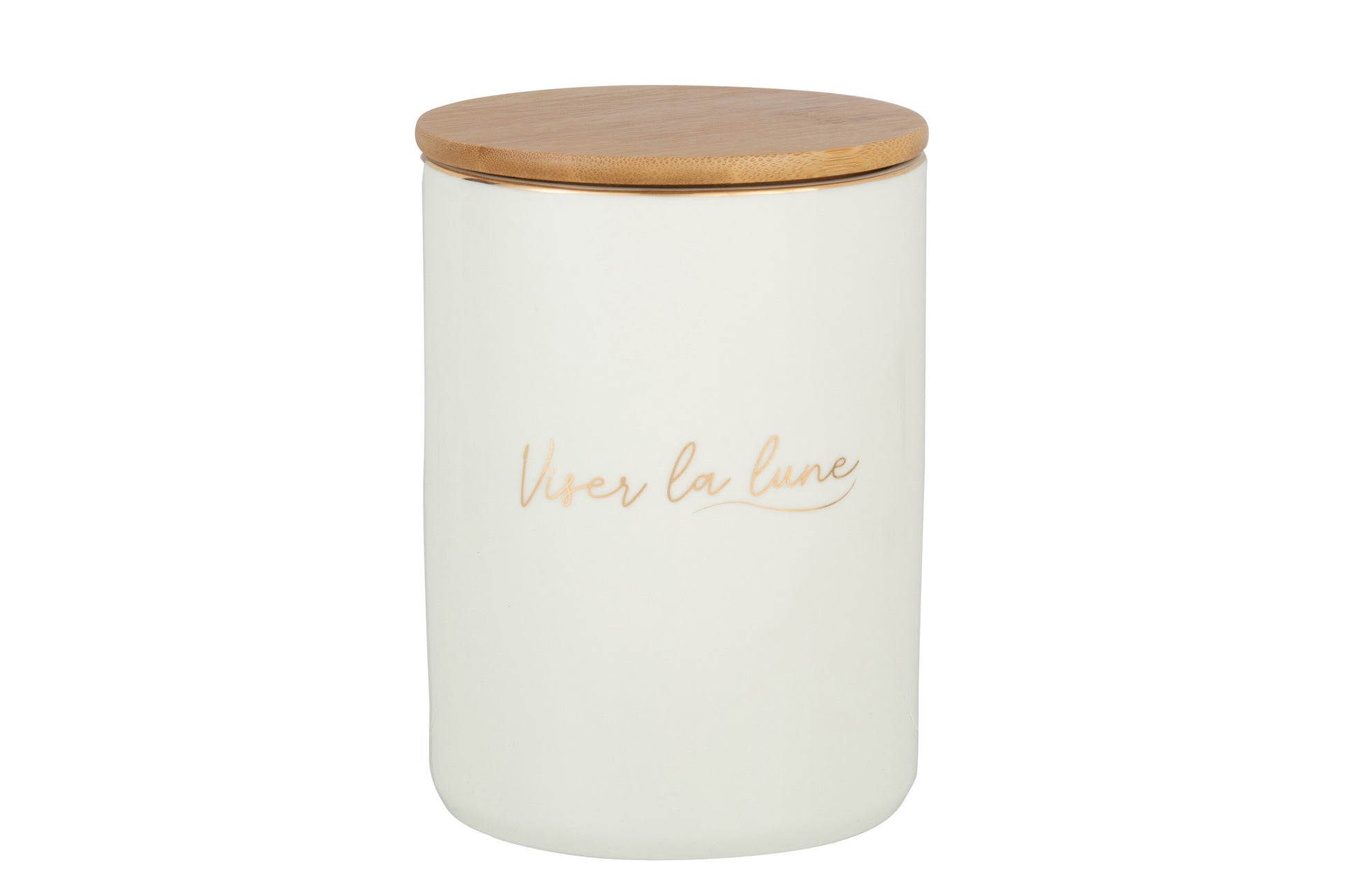 STORAGE JAR PORCELAIN VISER LA LUNE WHITE/GOLD