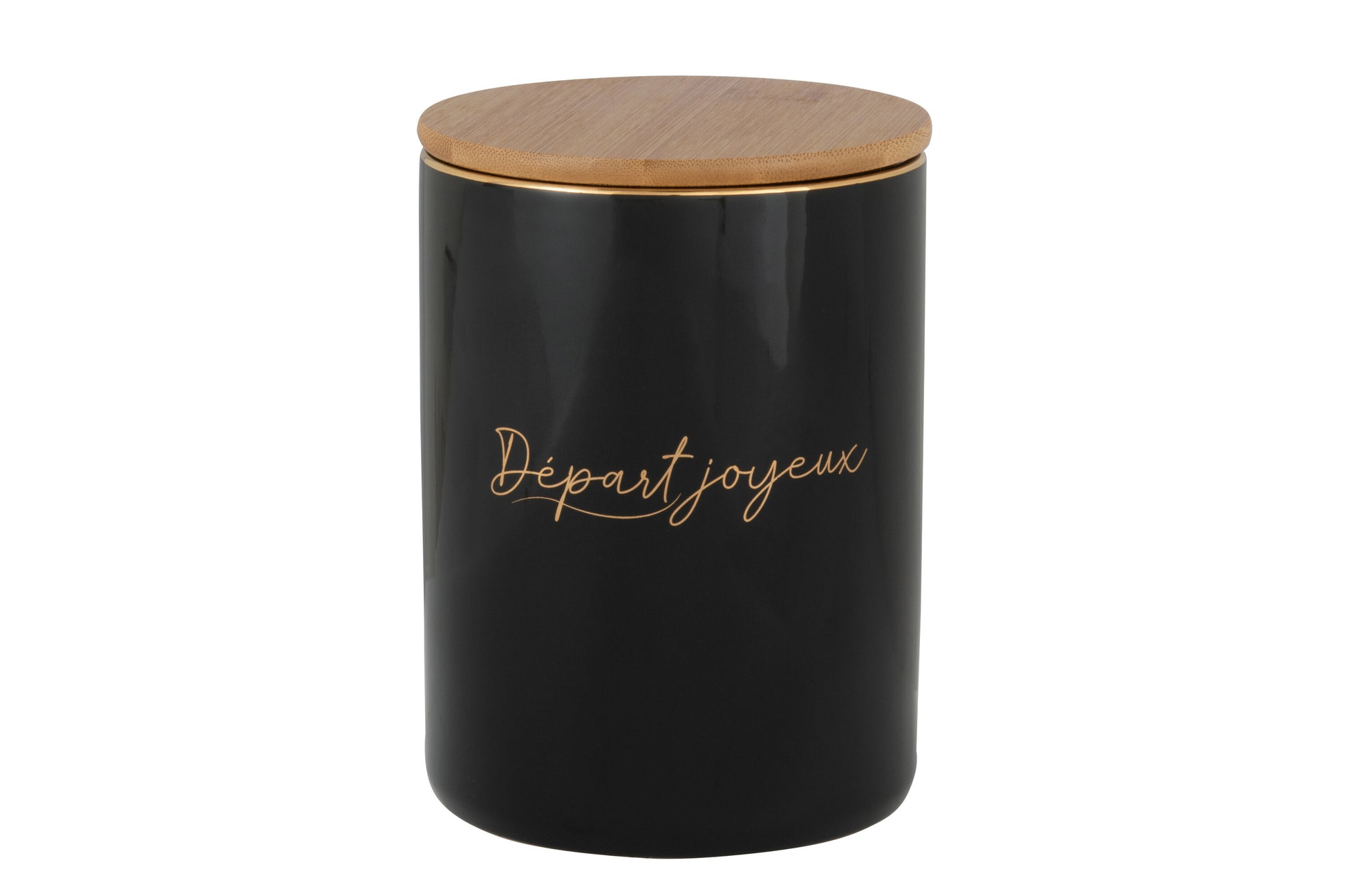 STORAGE JAR PORCELAIN DÉPART JOYEUX BLACK/GGOLD