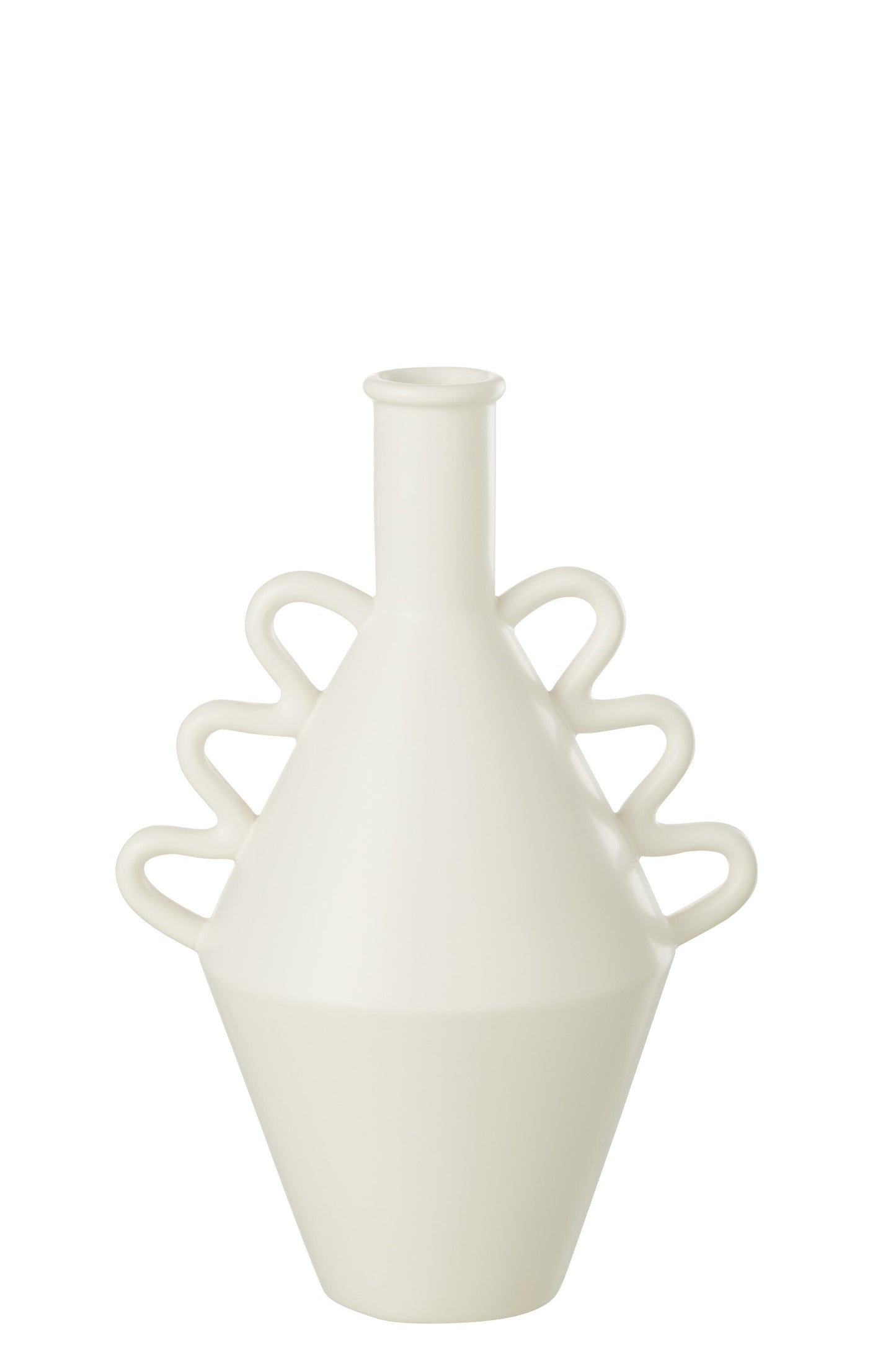 VASE WAVY HANDLE DOLOMITE WHITE LARGE