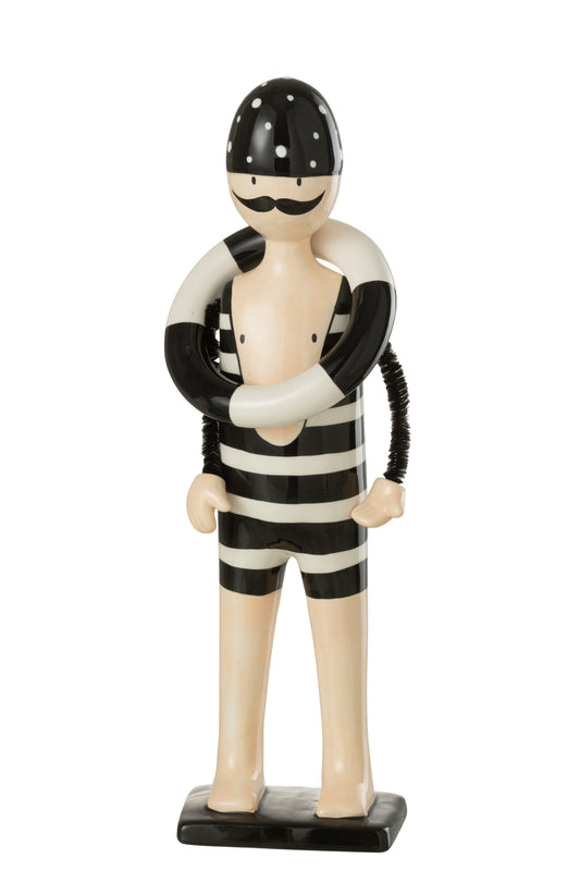 SWIMMER BUOY STRIPES DOLOMITE BLACK/WHITE LARGE