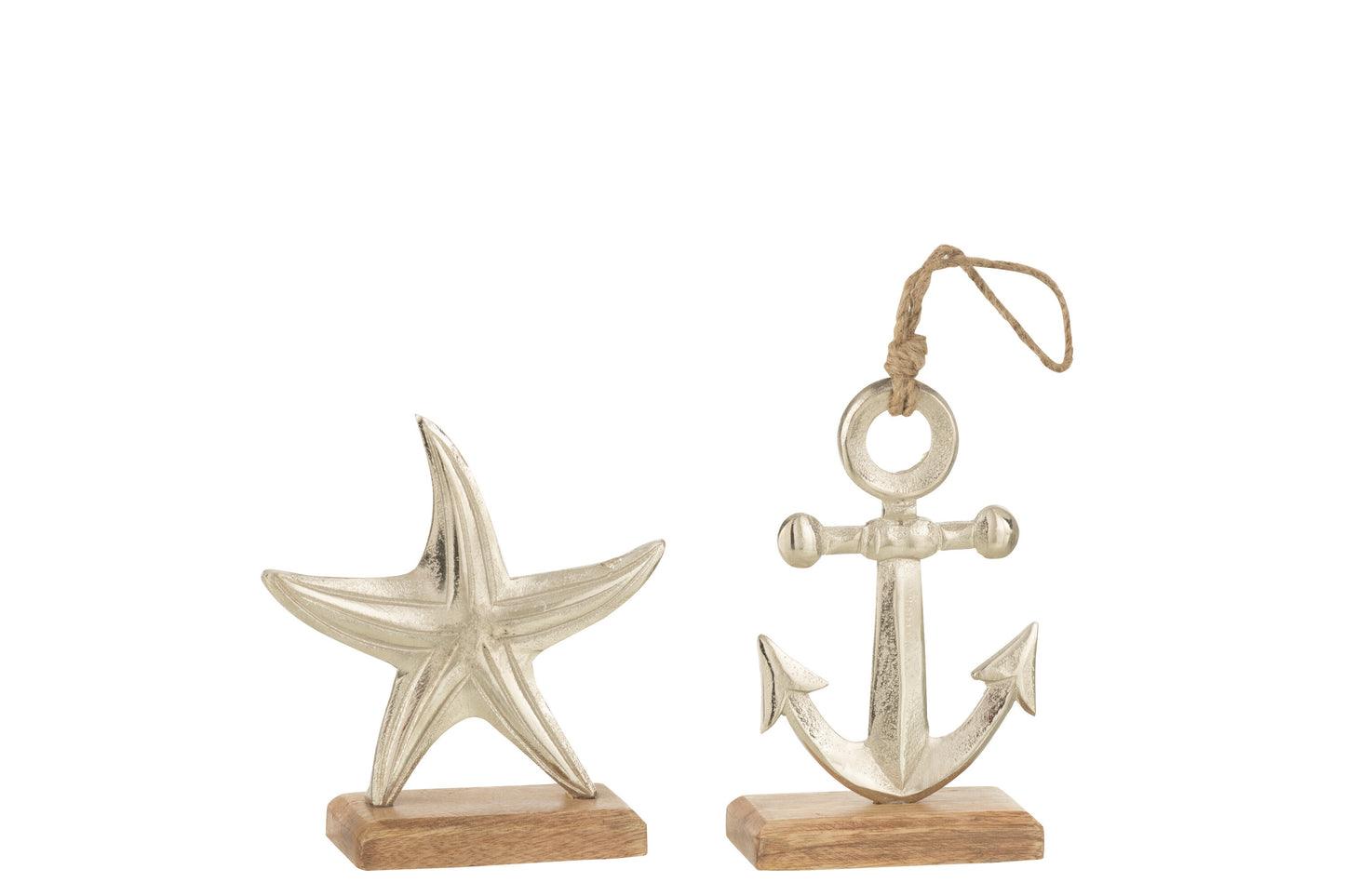 SEA STAR + ANCHOR ALUMINIUM SILVER SMALL ASSORTMENT OF 2