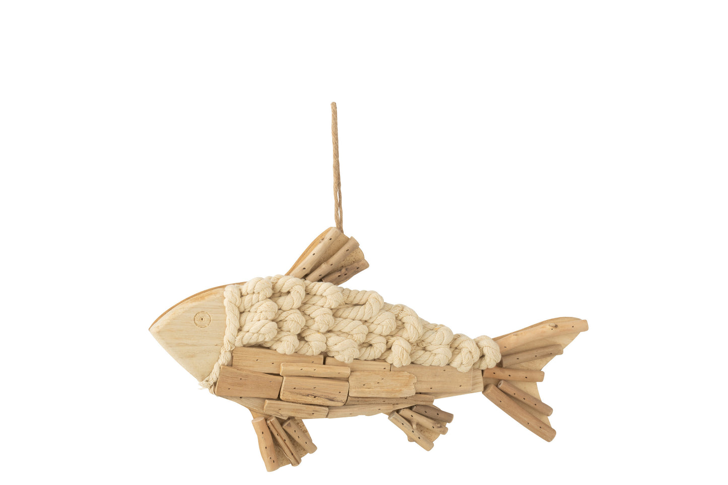 HANGER FISH WOOD NATURAL SMALL