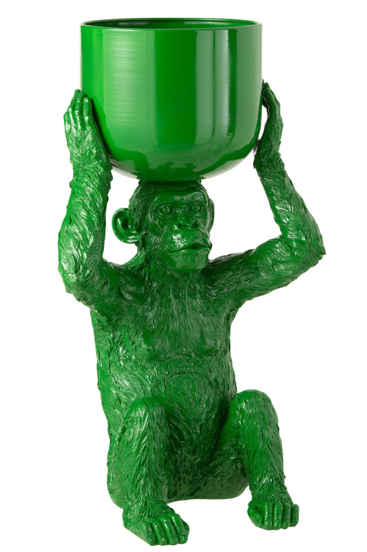 ICE BUCKET MONKEY POLYRESIN GREEN