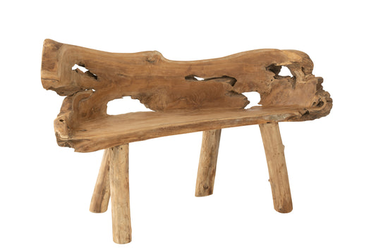 BENCH ROOT TEAK WOOD NATURAL