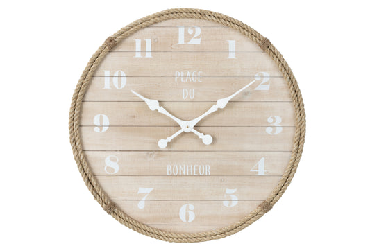 WALL CLOCK BONHEUR MDF BEIGE/NATURAL