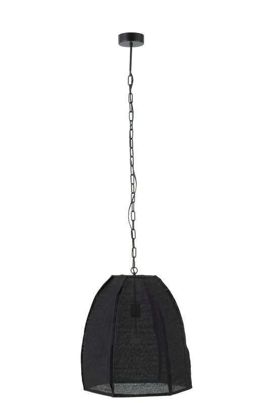 CEILING LAMP PEAR LINEN/IRON BLACK SMALL