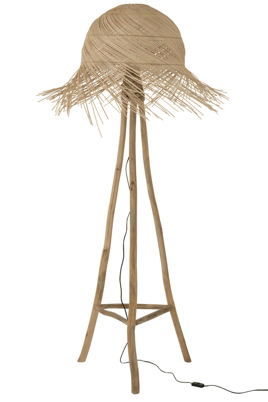 FLOOR LAMP BRANCHES RATTAN/TEAK NATURAL